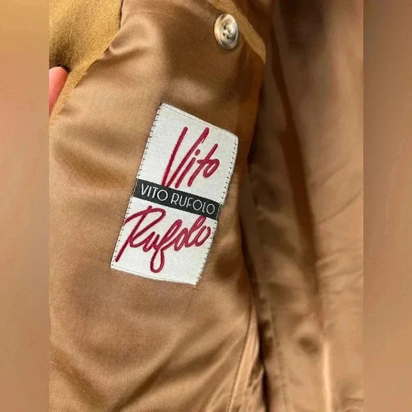 Vito Rufolo Wool Cashmere Camel Color Jacket Blazer Made In Italy Size 42 LN - Picture 6 of 8